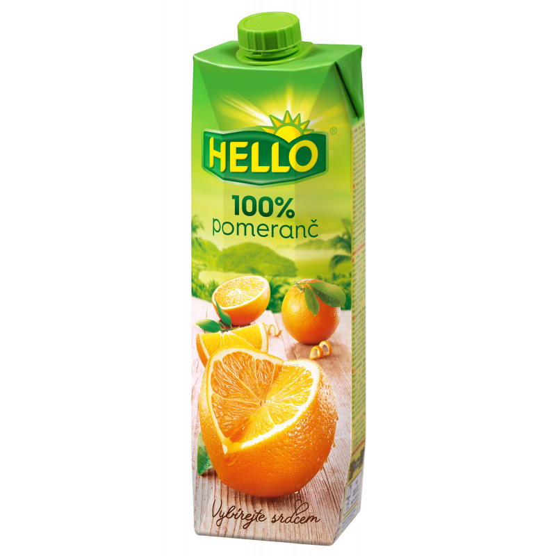 Džus Hello 100% pomeranč 1 L